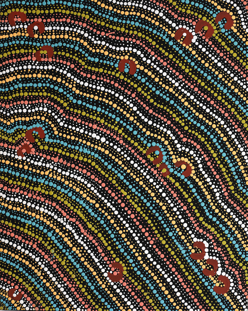 Aboriginal Artwork by Florence Nungarrayi Tex, Lappi Lappi Jukurrpa, 50x40cm - ART ARK®