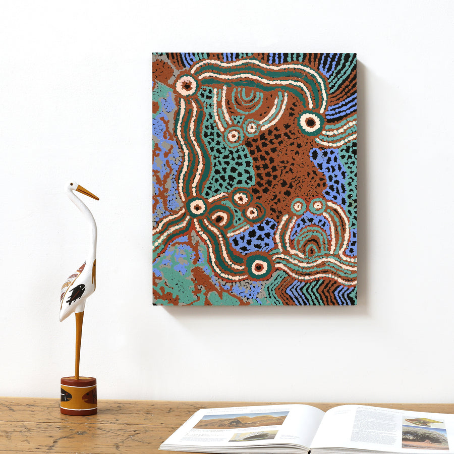 Aboriginal Artwork by Francie Ingkatji, Wanampi Tjukurrpa, 51x40cm