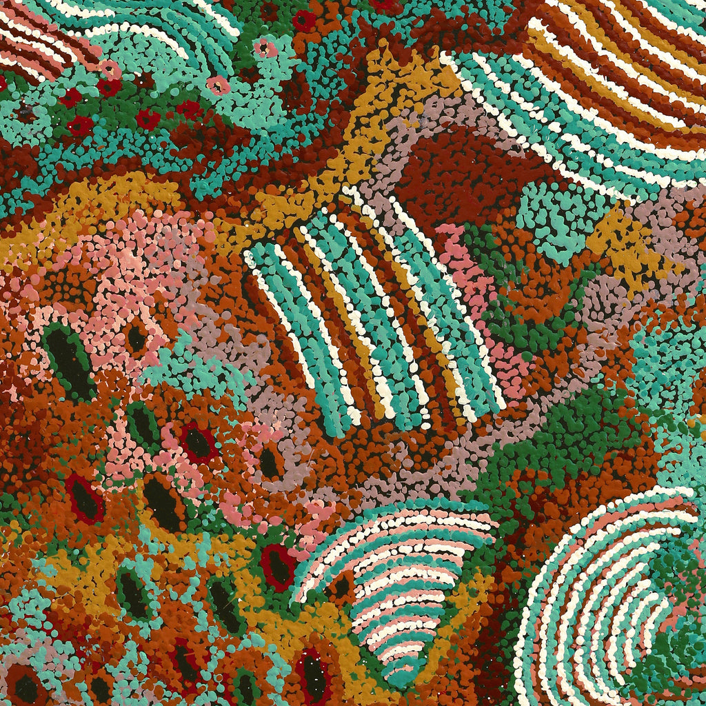 Aboriginal Artwork by Francie Ingkatji, Tjukula(Waterholes), 85x75cm