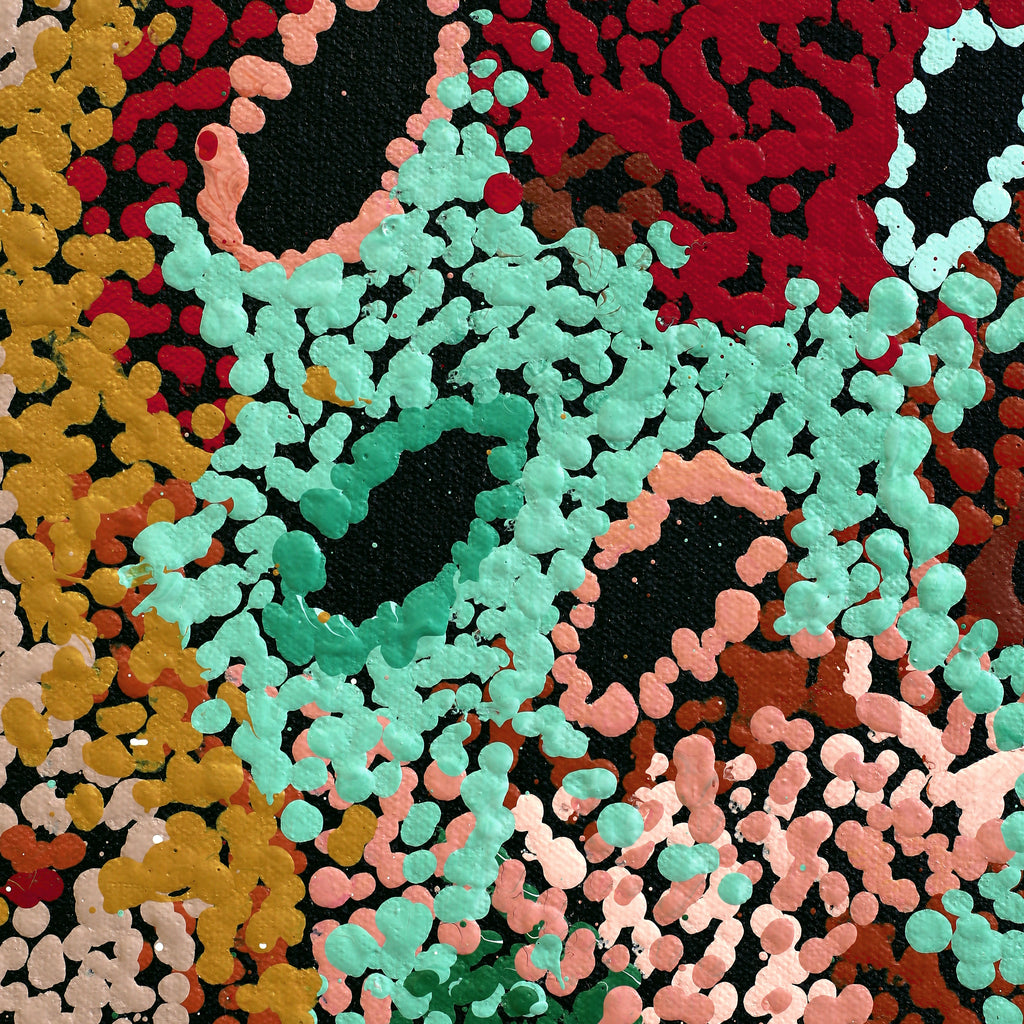 Aboriginal Artwork by Francie Ingkatji, Tjukula(Waterholes), 85x75cm