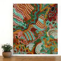Aboriginal Artwork by Francie Ingkatji, Tjukula(Waterholes), 85x75cm