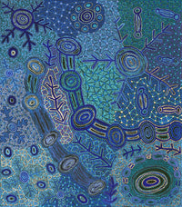 Aboriginal Artwork by Faye Nangala Hudson, Warlukurlangu Jukurrpa (Fire country Dreaming), 122x107cm