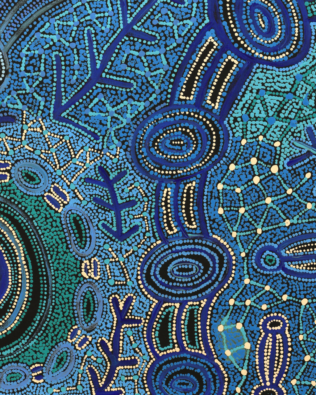 Aboriginal Artwork by Faye Nangala Hudson, Warlukurlangu Jukurrpa (Fire country Dreaming), 122x107cm