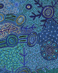 Aboriginal Artwork by Faye Nangala Hudson, Warlukurlangu Jukurrpa (Fire country Dreaming), 122x107cm