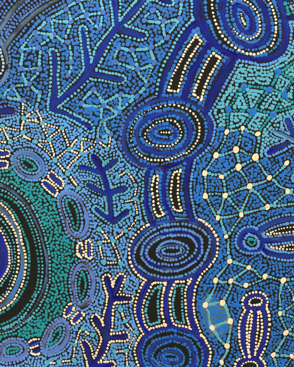 Aboriginal Artwork by Faye Nangala Hudson, Warlukurlangu Jukurrpa (Fire country Dreaming), 122x107cm