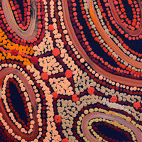 Aboriginal Artwork by Faye Nangala Hudson, Warlukurlangu Jukurrpa (Fire country Dreaming), 30x30cm