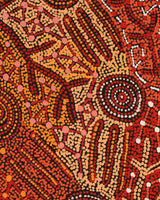 Aboriginal Artwork by Faye Nangala Hudson, Warlukurlangu Jukurrpa (Fire country Dreaming), 122x30cm