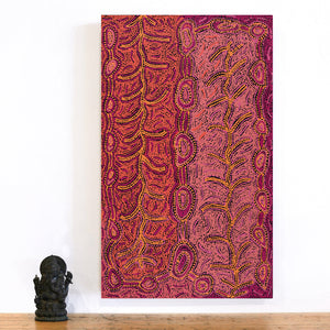 Aboriginal Art by Faye Nangala Hudson, Warlukurlangu Jukurrpa (Fire country Dreaming), 76x46cm - ART ARK®