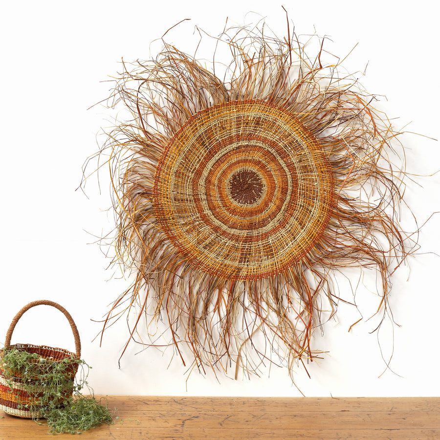 Aboriginal Artwork by Fiona Mason Steele, Woven Mat, 100cm