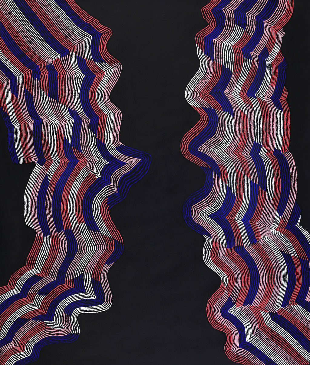 Aboriginal Artwork by Flora Nakamarra Brown, Mina Mina Jukurrpa - Ngalyipi, 107x91
