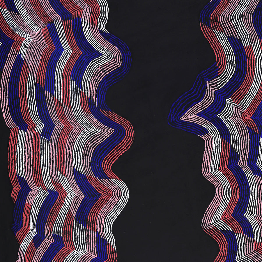 Aboriginal Artwork by Flora Nakamarra Brown, Mina Mina Jukurrpa - Ngalyipi, 107x91