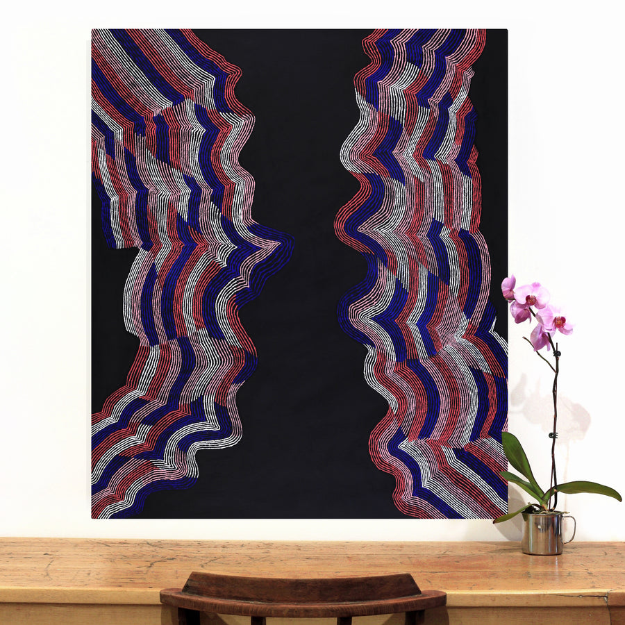 Aboriginal Artwork by Flora Nakamarra Brown, Mina Mina Jukurrpa - Ngalyipi, 107x91