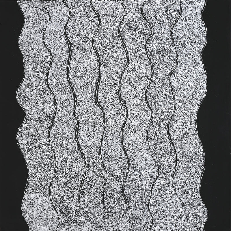 Aboriginal Artwork by Flora Nakamarra Brown, Mina Mina Jukurrpa, 122x122cm