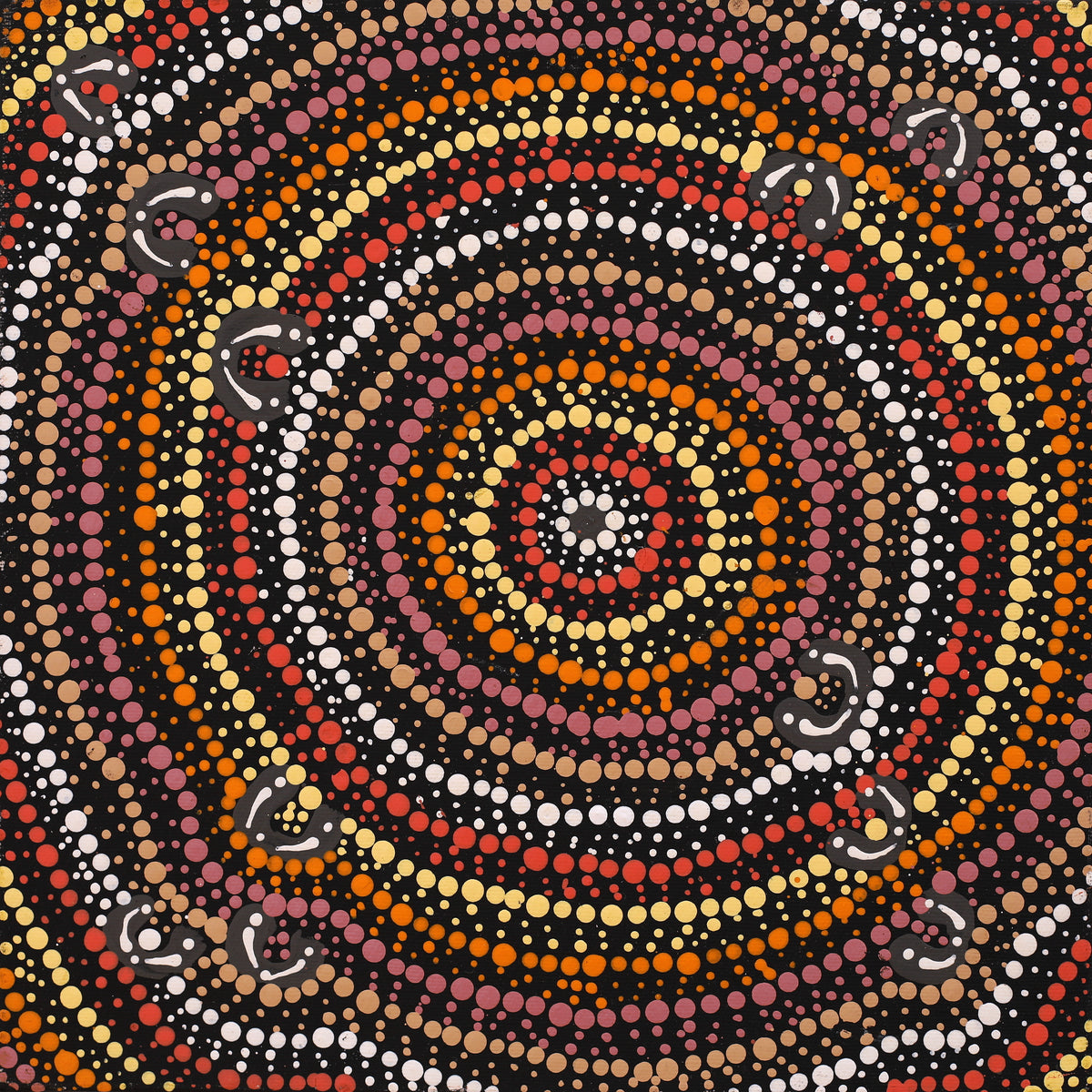 Aboriginal Art by Florence Nungarrayi Tex, Lappi Lappi Jukurrpa, 30x30cm - ART ARK®