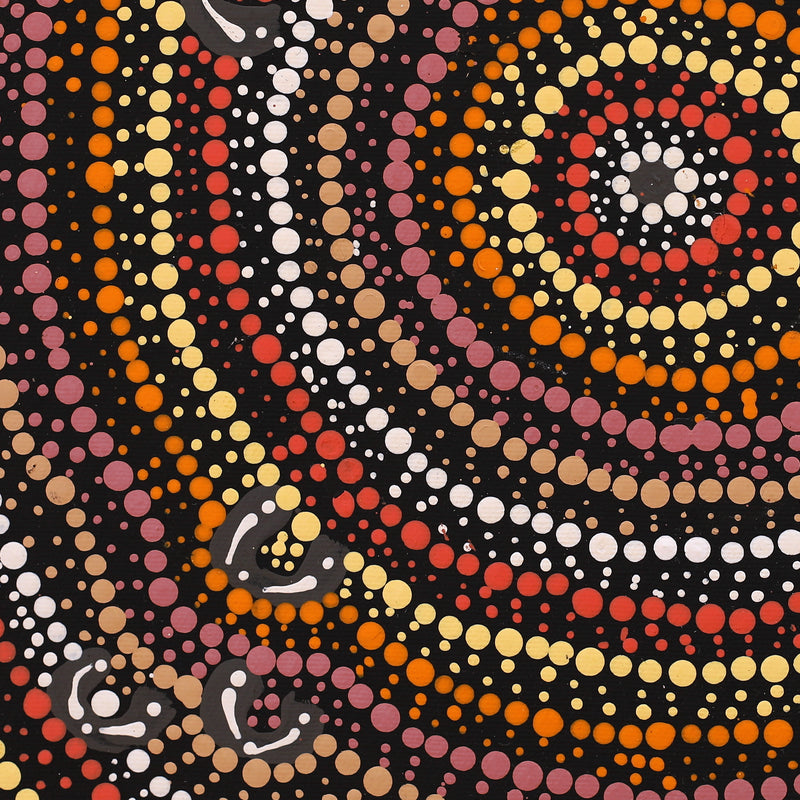 Aboriginal Artwork by Florence Nungarrayi Tex, Lappi Lappi Jukurrpa, 30x30cm