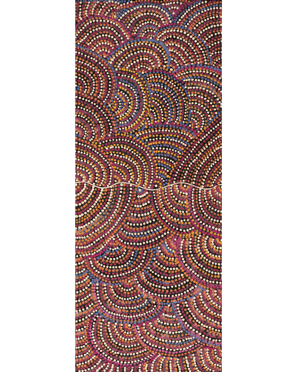 Aboriginal Art by Grace Napangardi Butcher, Pikilyi Jukurrpa (Vaughan Springs Dreaming), 76x30cm - ART ARK®