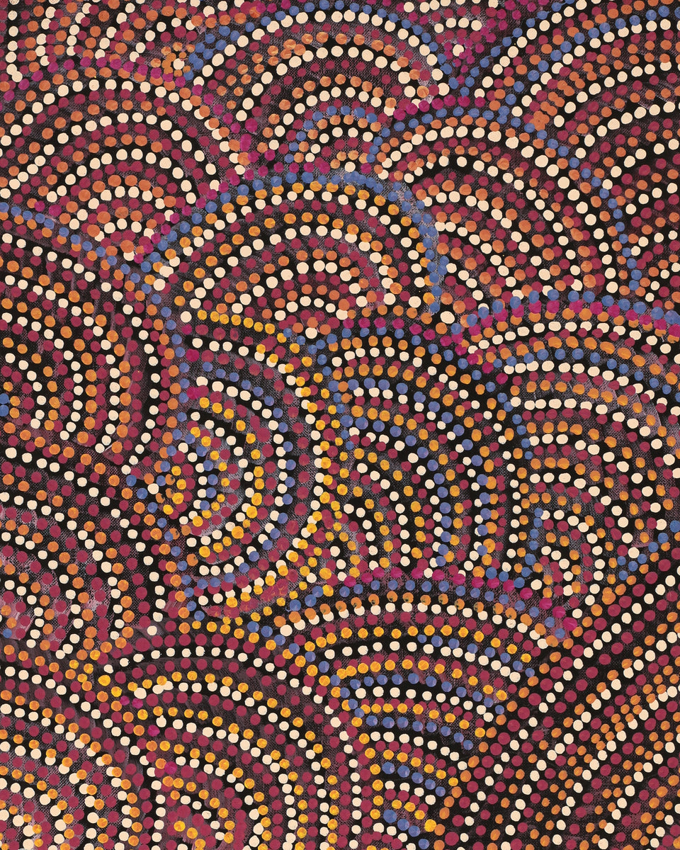 Aboriginal Art by Grace Napangardi Butcher, Pikilyi Jukurrpa (Vaughan Springs Dreaming), 76x30cm - ART ARK®