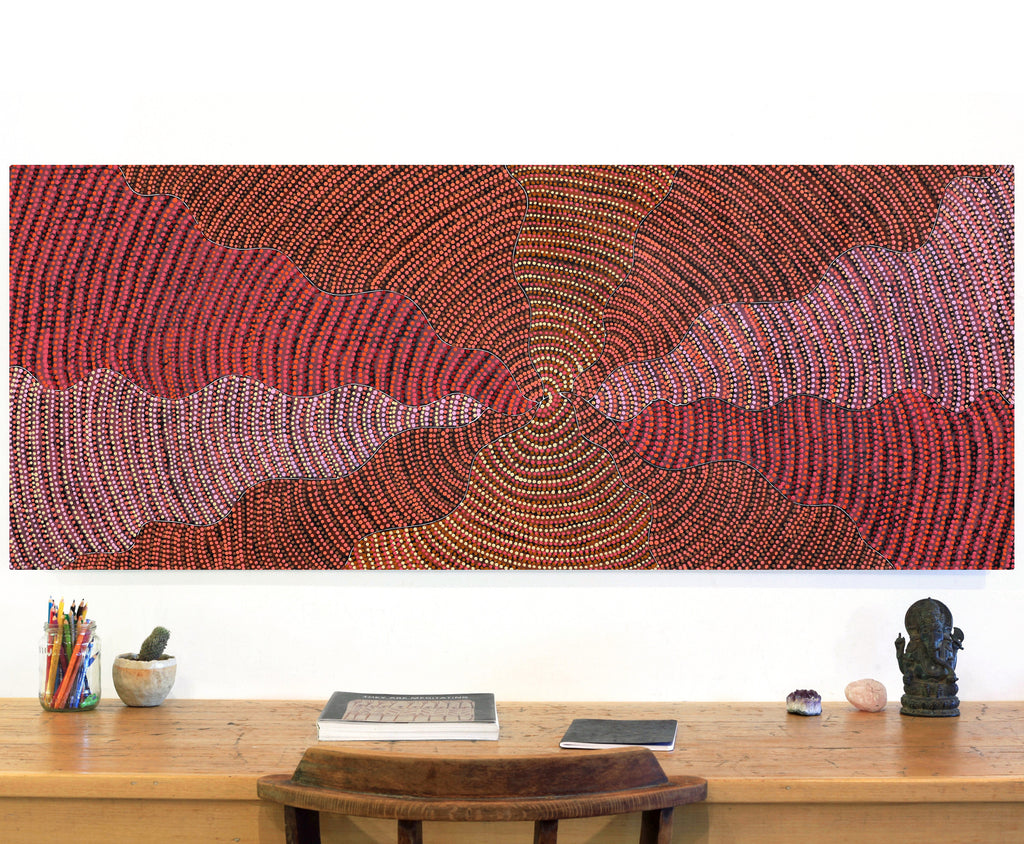 Aboriginal Artwork by Grace Napangardi Butcher, Pikilyi Jukurrpa (Vaughan Springs Dreaming), 152x61cm - ART ARK®