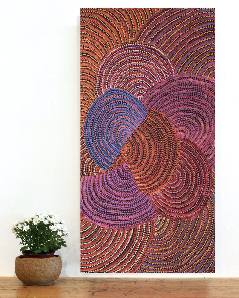 Aboriginal Artwork by Grace Napangardi Butcher, Pikilyi Jukurrpa (Vaughan Springs Dreaming), 91x46cm