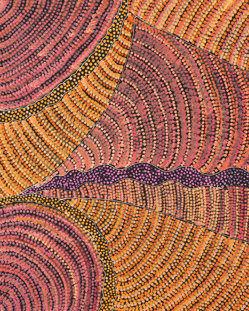Aboriginal Artwork by Grace Napangardi Butcher, Pikilyi Jukurrpa (Vaughan Springs Dreaming), 91x61cm