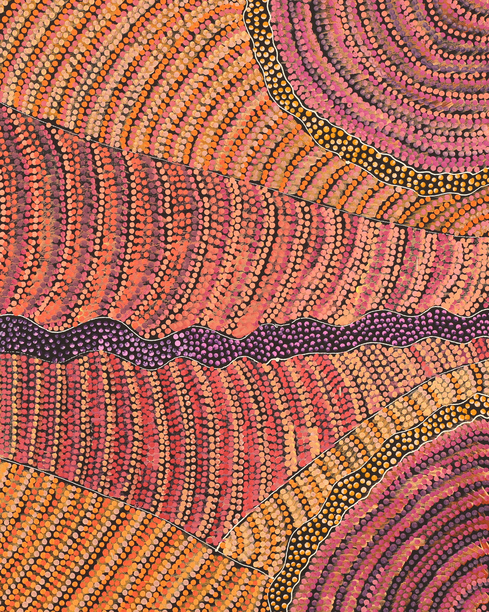 Aboriginal Artwork by Grace Napangardi Butcher, Pikilyi Jukurrpa (Vaughan Springs Dreaming), 91x61cm