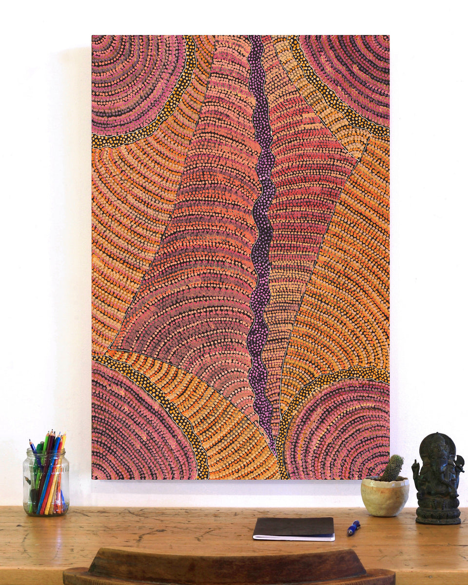 Aboriginal Artwork by Grace Napangardi Butcher, Pikilyi Jukurrpa (Vaughan Springs Dreaming), 91x61cm