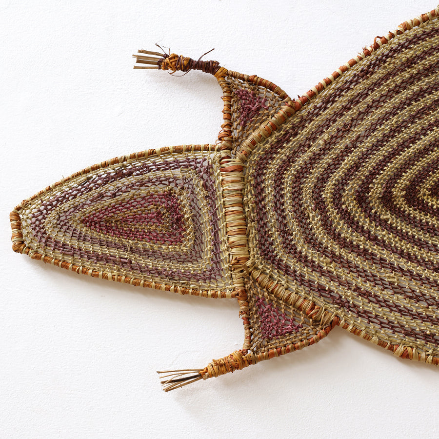 Aboriginal Artwork by Grace Laradjbi, Two Kingas (Crocodiles), 164cm