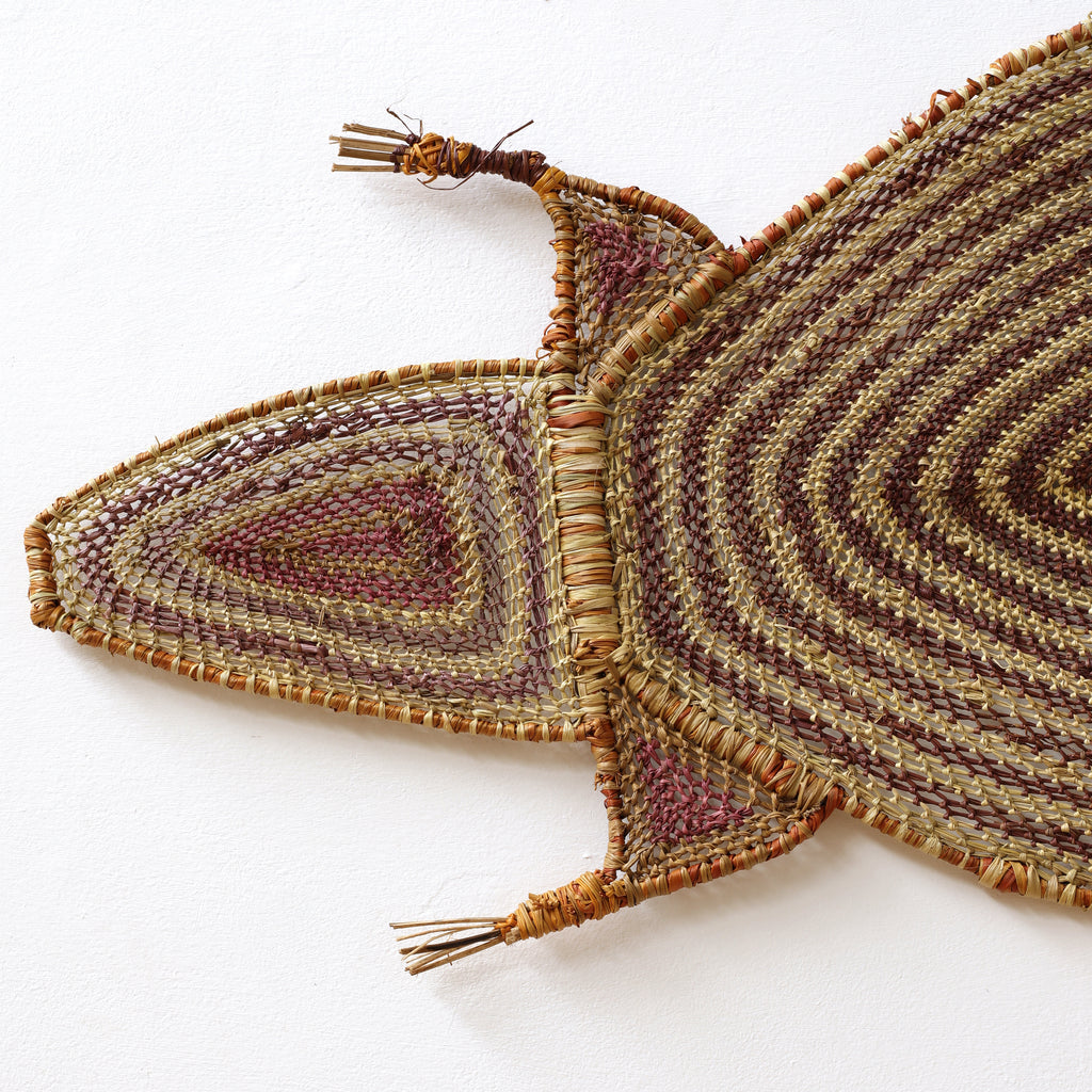 Aboriginal Artwork by Grace Laradjbi, Two Kingas (Crocodiles), 164cm