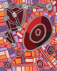 Aboriginal Artwork by Grace Napangardi Woods, Ngalyipi Jukurrpa (Snakevine Dreaming) - Mina Mina, 76x61cm