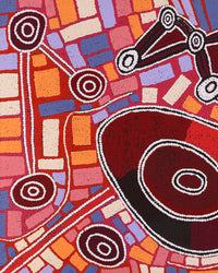 Aboriginal Artwork by Grace Napangardi Woods, Ngalyipi Jukurrpa (Snakevine Dreaming) - Mina Mina, 76x61cm