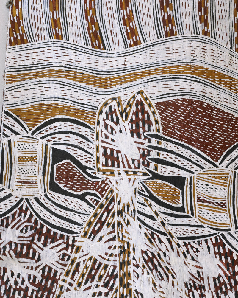 Aboriginal Artwork by Galuma Maymuru, Cleansing, 112x29cm