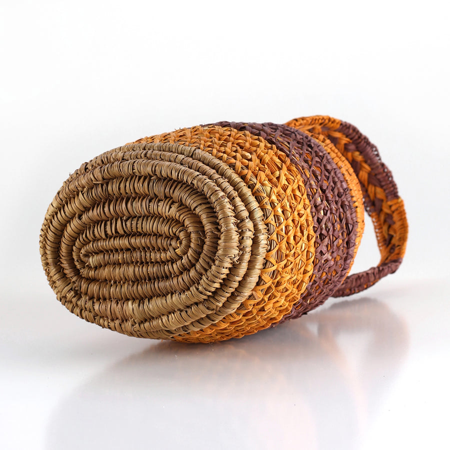 Aboriginal Artwork by Garrawarra Munyarryun, Bathi (woven basket), 42cm
