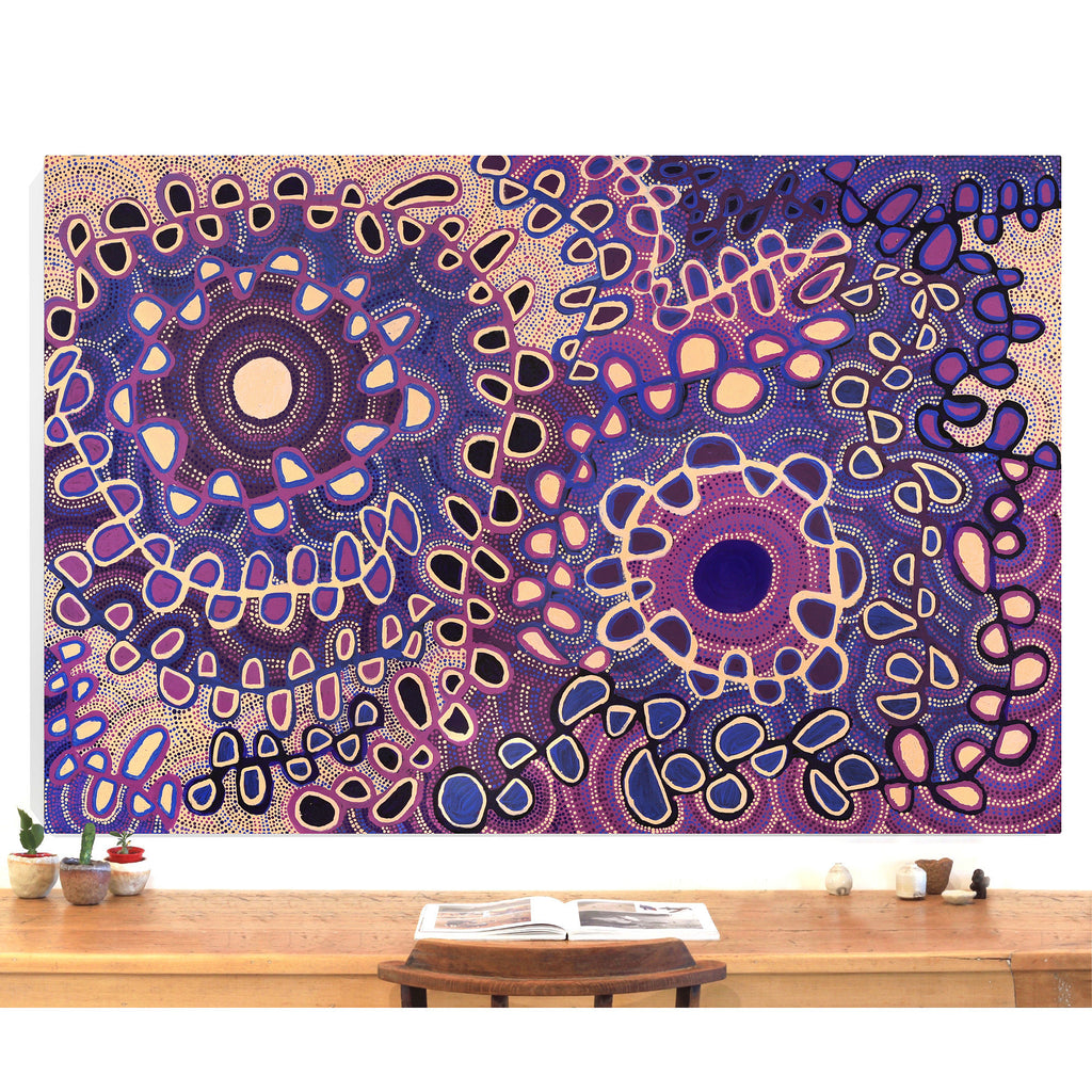 Aboriginal Artwork by Gayle Napangardi Gibson, Mina Mina Jukurrpa - Ngalyipi, 183x122cm