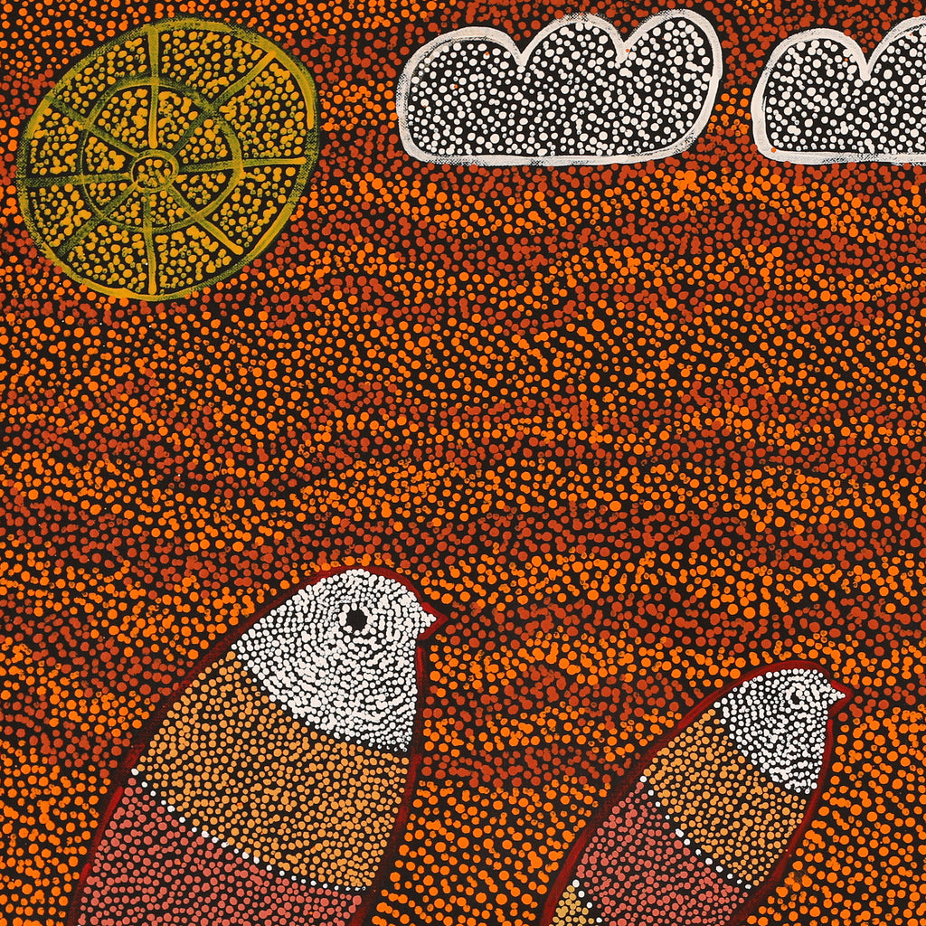 Aboriginal Art by Geraldine Napangardi Granites, Ngalyipi Jukurrpa (Snakevine Dreaming) - Mina Mina, 61x61cm - ART ARK®