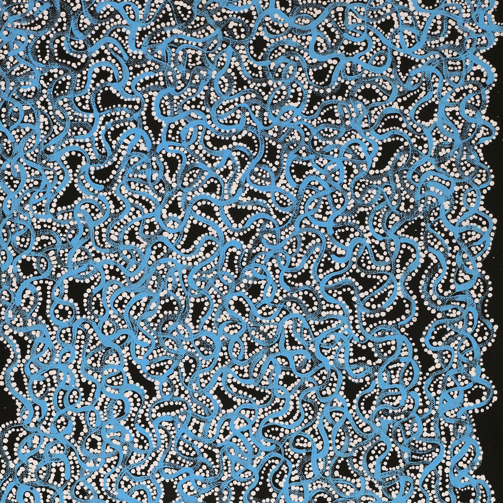 Aboriginal Artwork by Geraldine Napangardi Granites, Ngalyipi Jukurrpa (Snake Vine Dreaming) - Purturlu, 61x30cm