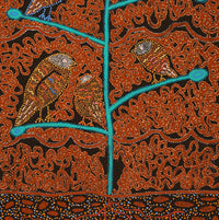 Aboriginal Artwork by Geraldine Napangardi Granites, Ngalyipi Jukurrpa (Snake Vine Dreaming) - Purturlu, 122x61cm