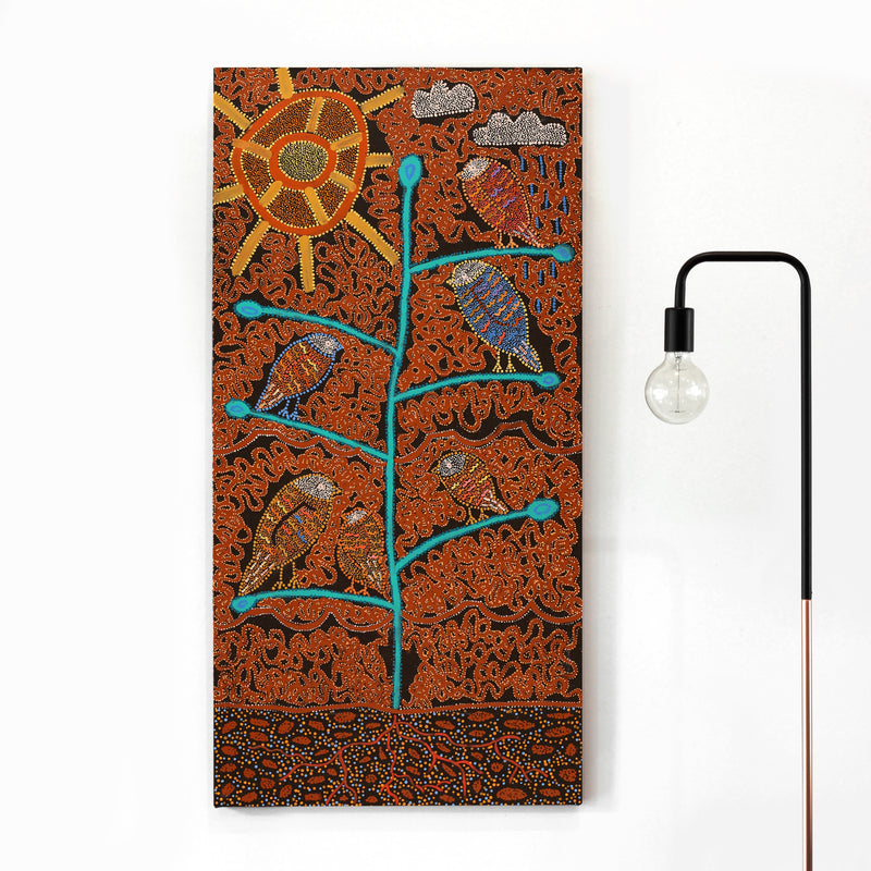 Aboriginal Art by Geraldine Napangardi Granites, Ngalyipi Jukurrpa (Snake Vine Dreaming) - Purturlu, 122x61cm - ART ARK®