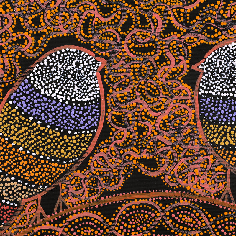 Aboriginal Artwork by Geraldine Napangardi Granites, Ngalyipi Jukurrpa (Snake Vine Dreaming) - Purturlu, 30x30cm