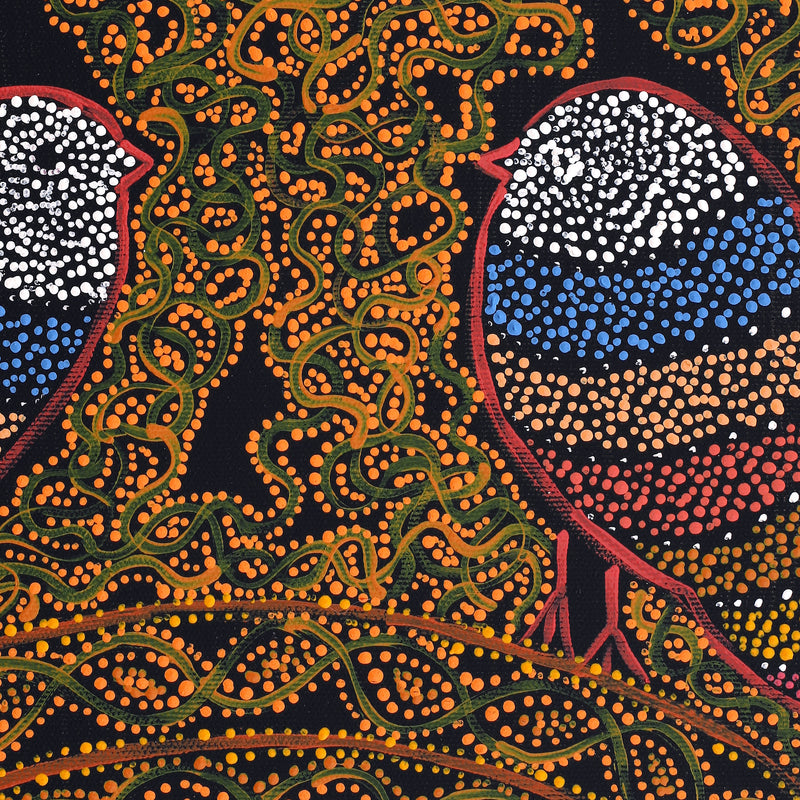 Aboriginal Artwork by Geraldine Napangardi Granites, Ngalyipi Jukurrpa (Snake Vine Dreaming) - Purturlu, 30x30cm