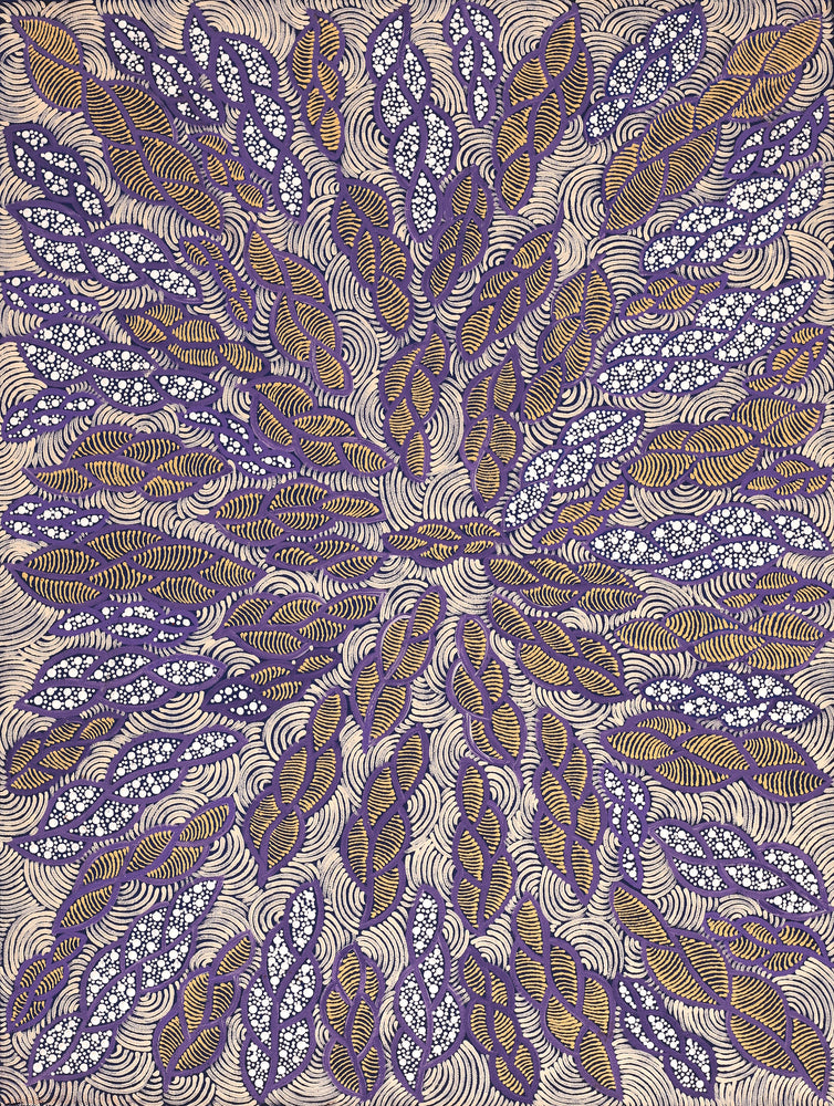 Aboriginal Artwork by Geraldine Napurrurla Langdon, Ngurlu Jukurrpa (Native Seed Dreaming), 61x46cm