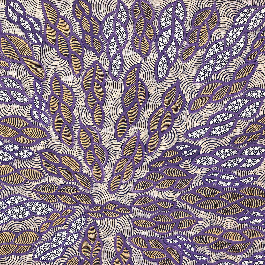 Aboriginal Artwork by Geraldine Napurrurla Langdon, Ngurlu Jukurrpa (Native Seed Dreaming), 61x46cm