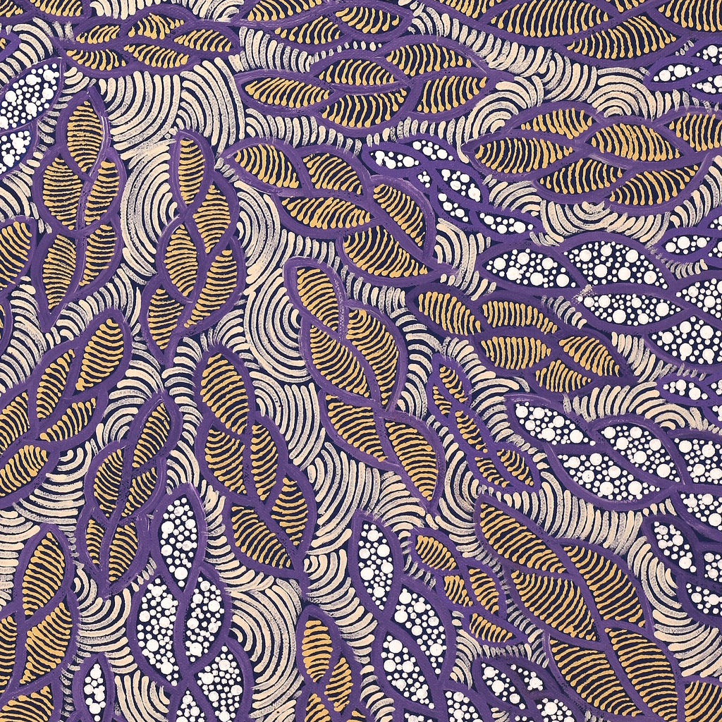 Aboriginal Artwork by Geraldine Napurrurla Langdon, Ngurlu Jukurrpa (Native Seed Dreaming), 61x46cm