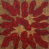 Aboriginal Artwork by Geraldine Napurrurla Langdon, Ngurlu Jukurrpa (Native Seed Dreaming), 30x30cm