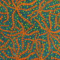 Aboriginal Artwork by Geraldine Napurrurla Langdon, Ngurlu Jukurrpa (Native Seed Dreaming), 61x61cm