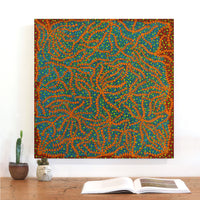 Aboriginal Artwork by Geraldine Napurrurla Langdon, Ngurlu Jukurrpa (Native Seed Dreaming), 61x61cm
