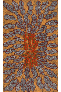 Aboriginal Artwork by Geraldine Napurrurla Langdon, Ngurlu Jukurrpa (Native Seed Dreaming), 76x46cm