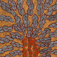 Aboriginal Artwork by Geraldine Napurrurla Langdon, Ngurlu Jukurrpa (Native Seed Dreaming), 76x46cm