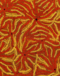 Aboriginal Artwork by Geraldine Napurrurla Langdon, Ngurlu Jukurrpa (Native Seed Dreaming), 91x61cm