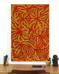 Aboriginal Artwork by Geraldine Napurrurla Langdon, Ngurlu Jukurrpa (Native Seed Dreaming), 91x61cm