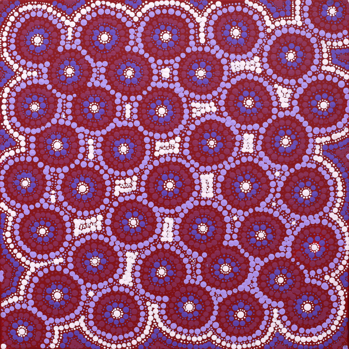 Aboriginal Artwork by Gisella Napaljarri Dickson, Lukarrara Jukurrpa, 30x30cm